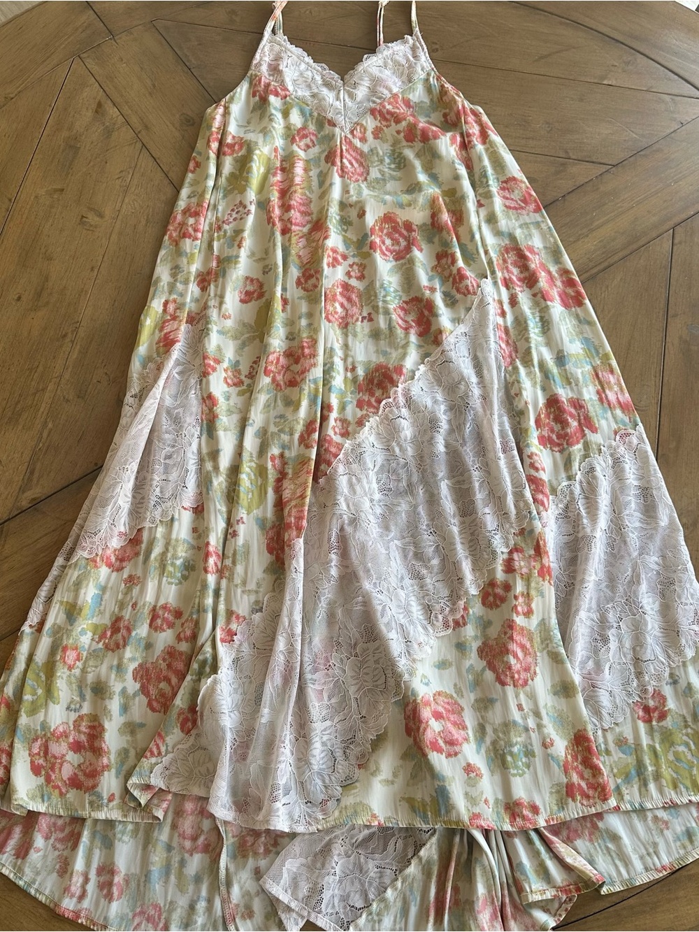 Free People FP Intimately First Date Floral Print Lace Maxi Slip Dress Womens S - Picture 2 of 9